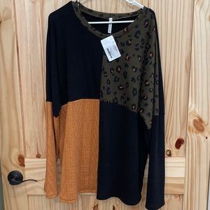 NWT Now N Forever color block top